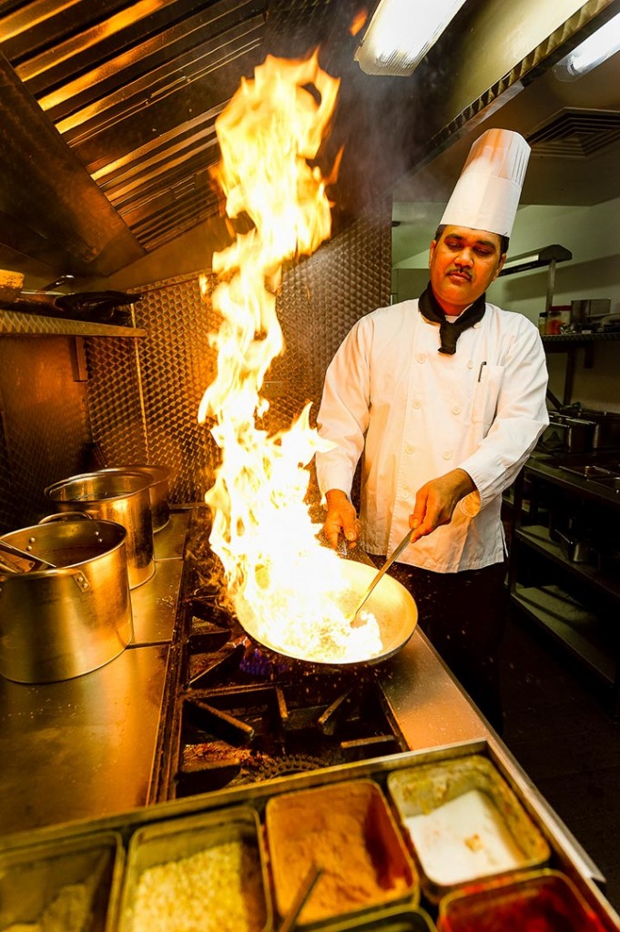 Portrait of an Indian chef at the Viceroy Nottingham Indian restaurant
