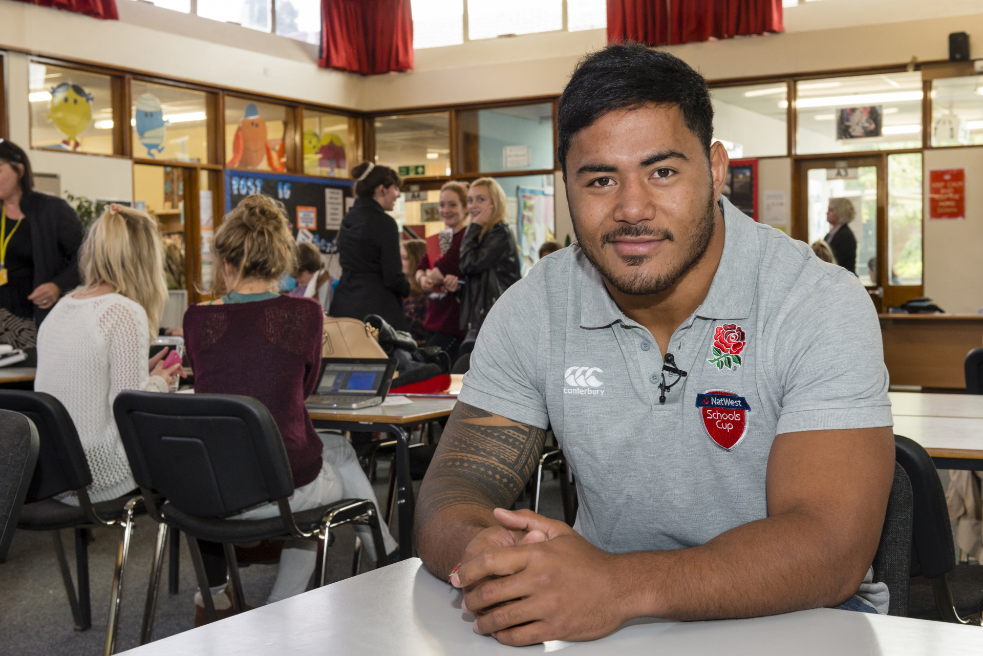 Leicester Tigers and Lions rugby ace Manu Tuilagi visits his old school to inspire a new generation of rugby players.  