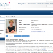 Nottingham Trent University Online Staff Profiles